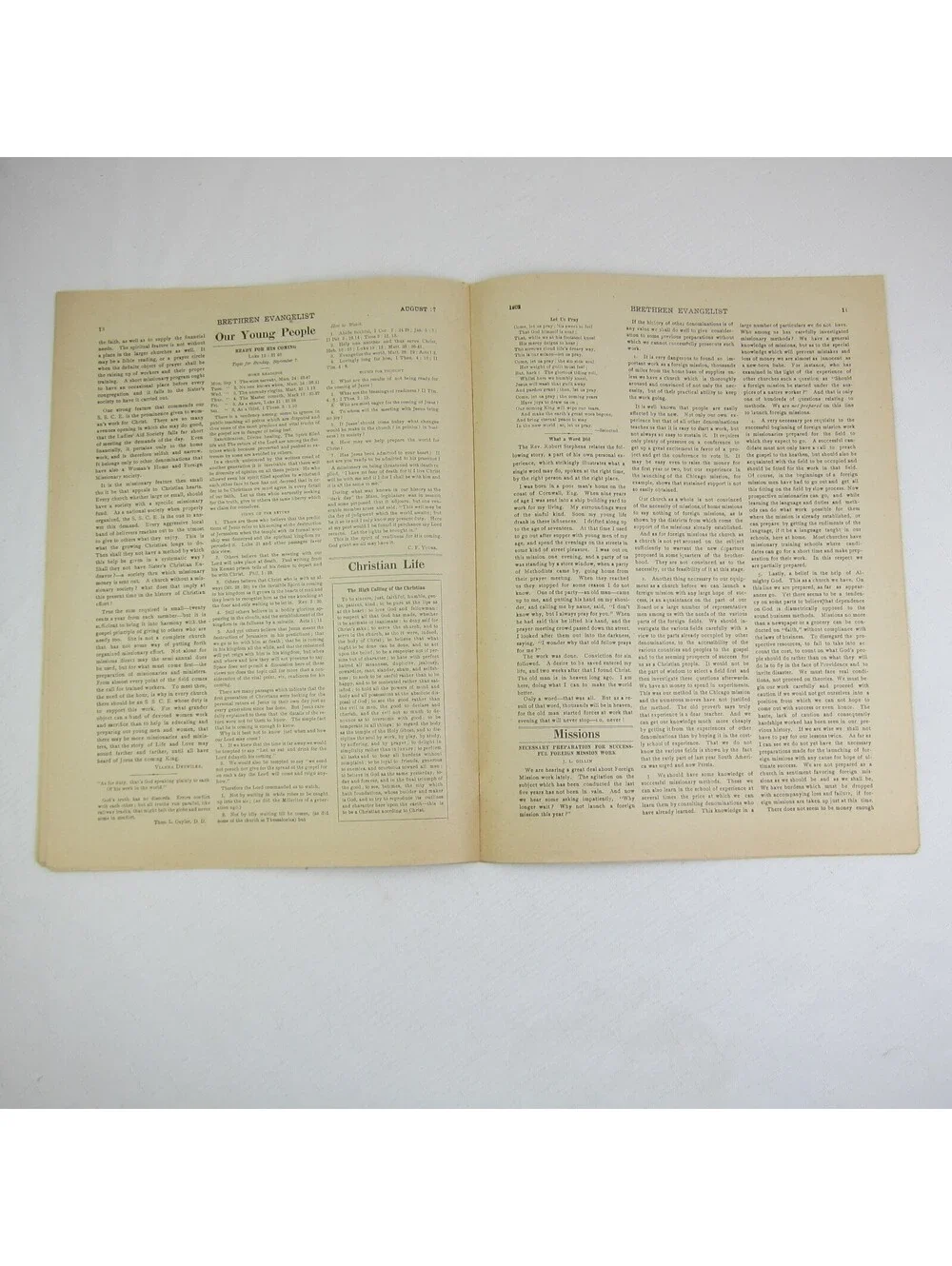 Brethren Evangelist Christian Newspaper Ashland Ohio Antique August 27th 1902